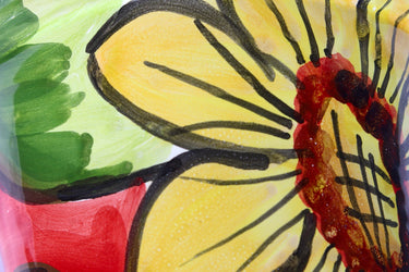 Spanish Garden Pot - Spanish Sunflower Design